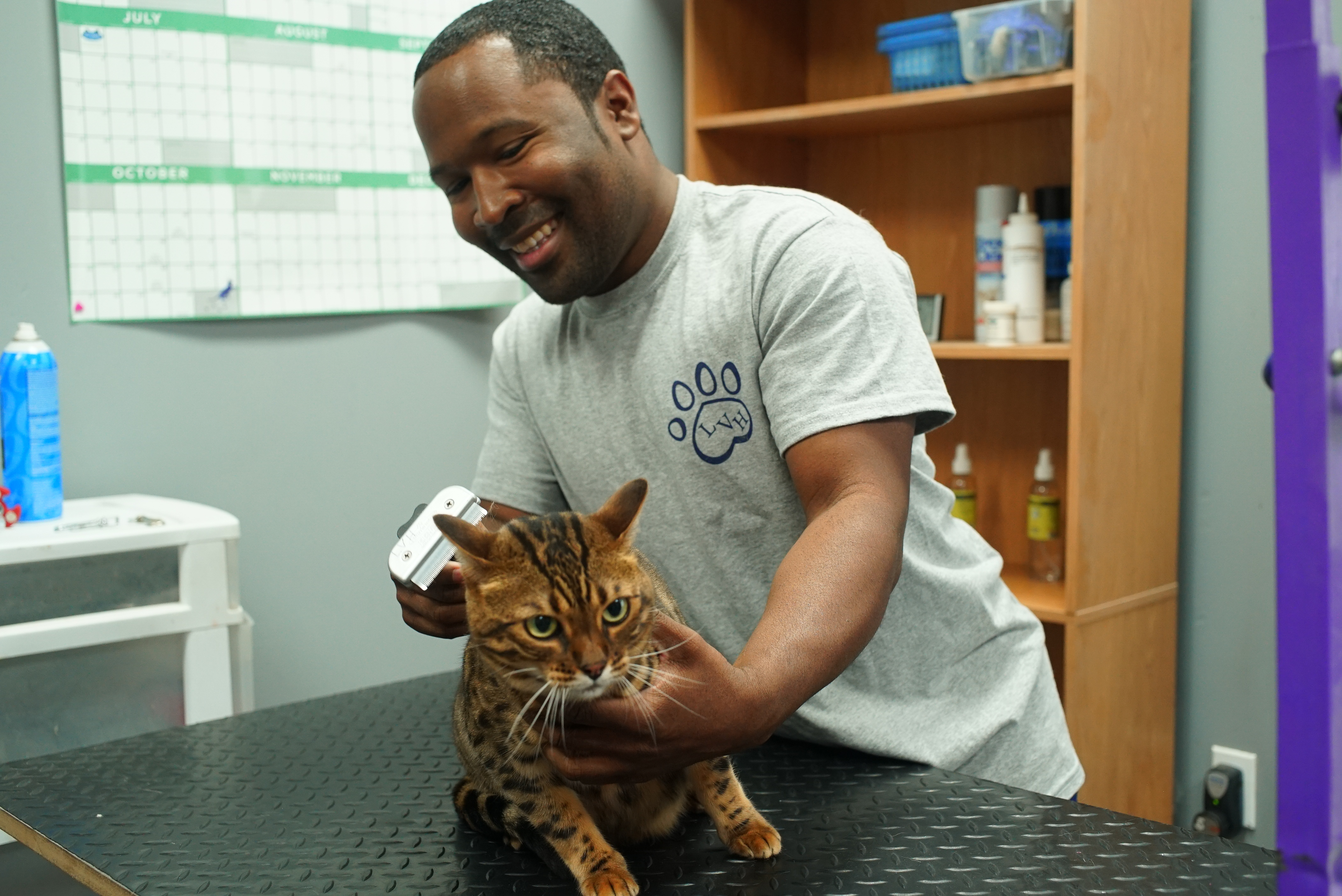 veterinarian with pet